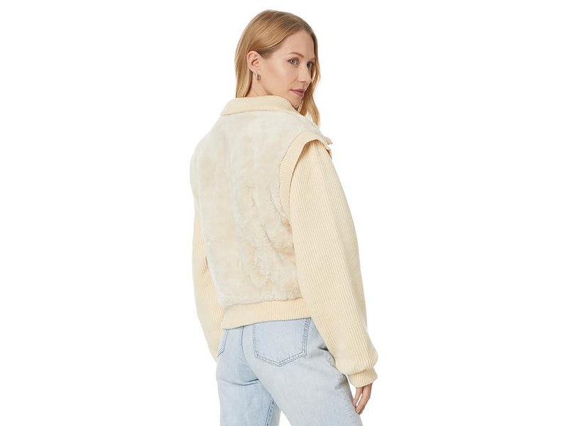 Faux Fur Sweater Bomber Jacket