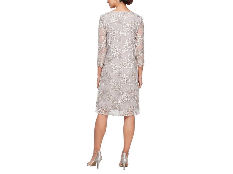 Short Embroidered Mock Dress with Illusion Sleeves