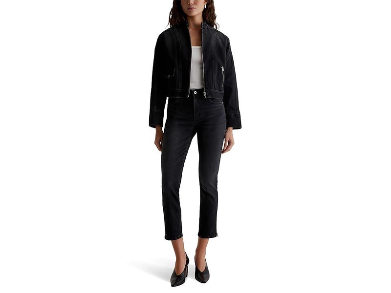 Mari Mid-Rise Slim Straight Crop Jeans in Elixir