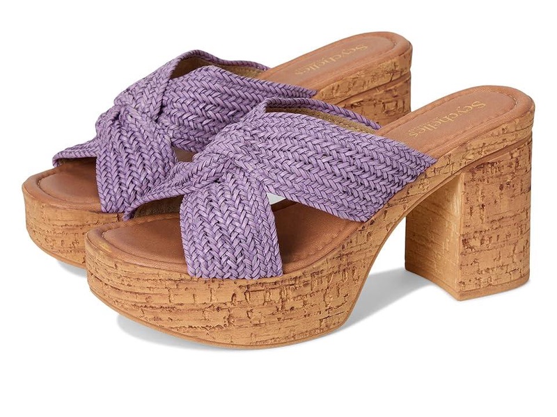 Adorned Raffia Platform Slide
