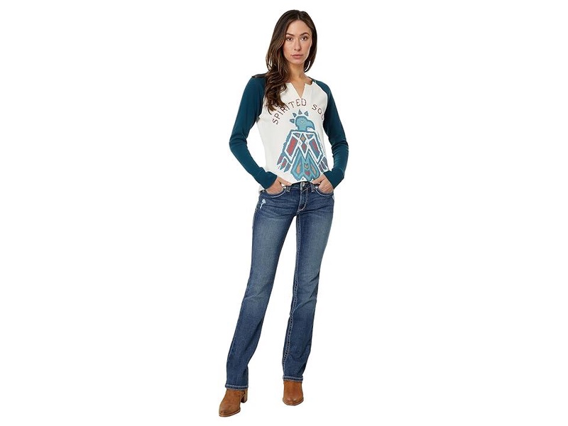 Real Mid- Rise Arrow Fit Gianna Stackable Straight Leg Jeans in Stryker