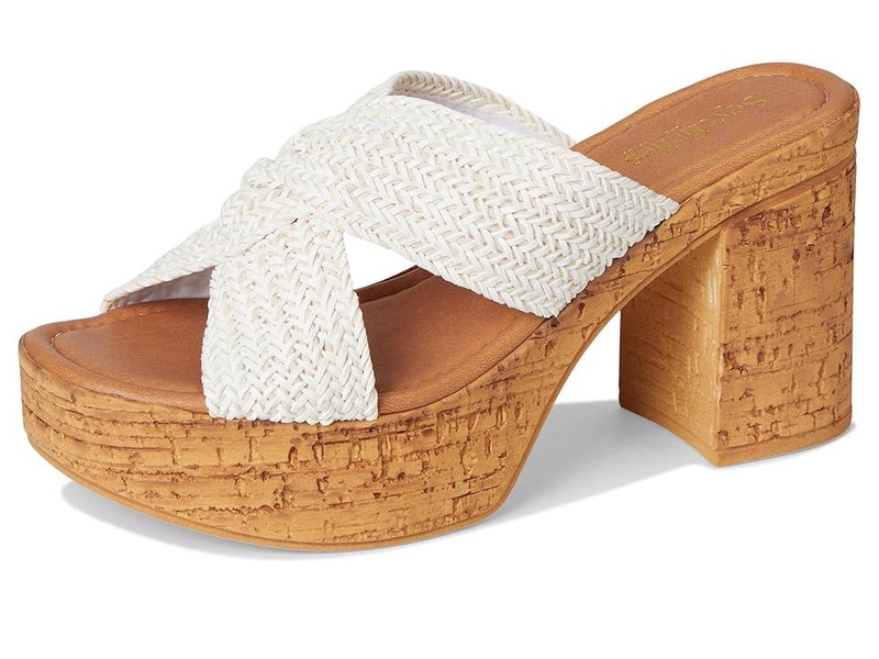 Adorned Raffia Slide Sandal