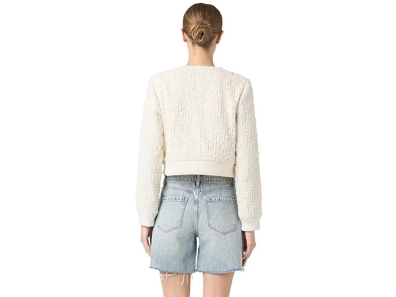 Woven Bomber Jacket With Gold Buttons