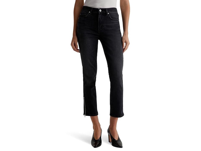 Mari Mid-Rise Slim Straight Crop Jeans in Elixir