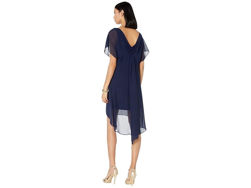 Chiffon Overlay Sheath Dress