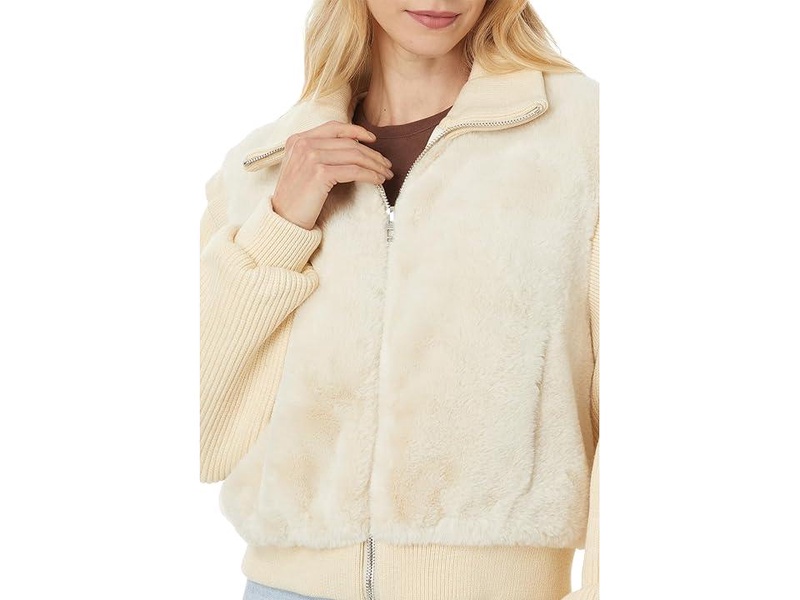 Faux Fur Sweater Bomber Jacket