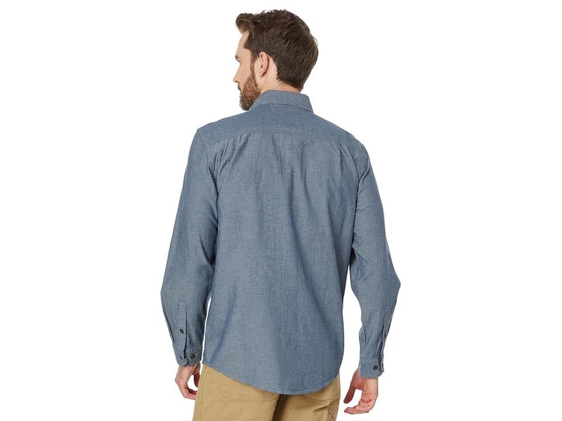Loose Fit Midweight Chambray Long Sleeve Shirt