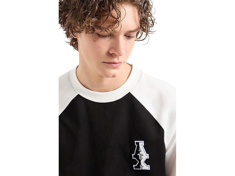 Colored Blocked Regular Fit Tee With Stacked Ax Logo