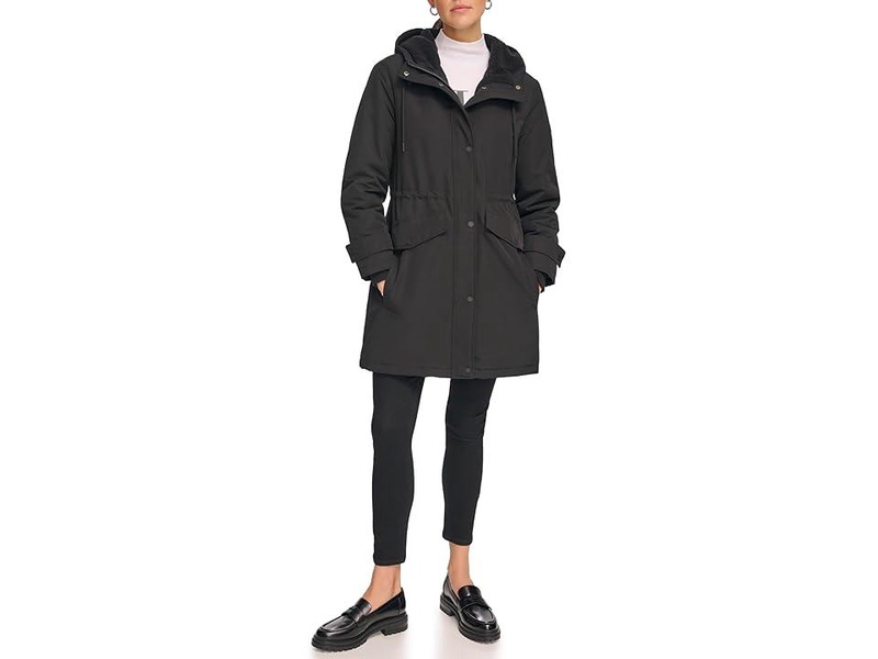 Calvin Klein Women's Long Water-Resistant Rain Jacket