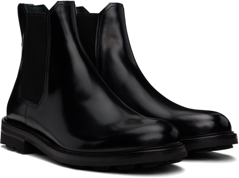 Black Oiled Calf Leather Chelsea Boots