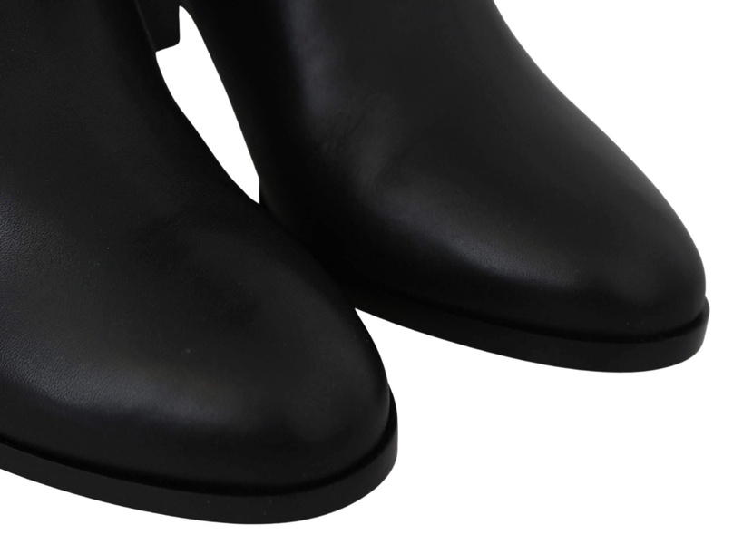 elegant  calf leather heeled women's boots