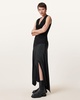 Pia Satin Asymmetric Maxi Skirt