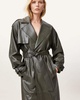 Inez Leather Long Trench Coat
