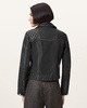 Cargo Distressed Leather Biker Jacket