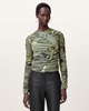 Hanako Print Mesh Wrap Top