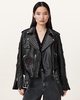 College Relaxed Fit Leather Biker Jacket