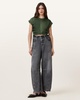 Mira Cropped Satin Drawcord T-Shirt