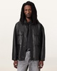 Halton Funnel Collar Leather Jacket