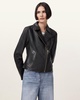 Vela Slim Fit Leather Biker Jacket
