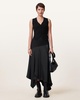 Pia Satin Asymmetric Maxi Skirt