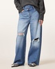 Aki Crossover Wide Leg Denim Jeans