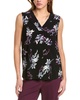 Anne Klein Womens V Neck Pleated Blouse