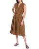 Vince Women's Short Sleeve Shirred Band Collar Dress