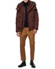 Andrew Marc Men's Short Quilted Inner Bib Attached Umbra Down Bomber with Hybrid Down Fill