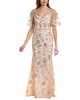 Adrianna Papell Women's Floral Embroidery Mermaid Gown