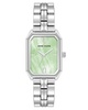 Women's Quartz Mint and Silver-Tone Octagonal Metal Alloy Bracelet Watch, 24mm