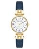 Women's Quartz Blue Leather and Gold-Tone Metal Alloy Strap Watch, 26mm