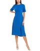Maggy London Women's Short Sleeve Deep Pleat Midi Dress