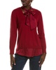 Anne Klein Women's Ls VNK Tie Nk 2fer W/Shirttail