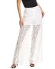 BCBGMAXAZRIA Women's Wide Leg Pant Scalloped Corded Lace Elastic Waist Side Zipper Trouser