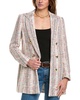 Anne Klein Women's Tweed Plaid Long Faux Double Breasted Ja