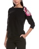 Anne Klein Women's Boat Neck Sequin Embelished Flower
