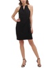 kensie Women's Halter Keyhole Neck Faux Wrap Mini Dress