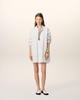 White And Blue Cotton Wingtip Collar Oversized Shirt