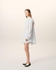 White And Blue Cotton Wingtip Collar Oversized Shirt
