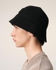 Black Knit Ami Patch Bucket Hat