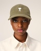 Green Cotton Ami de Coeur Embroidery Cap