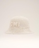 Beige Knit Ami Patch Bucket Hat