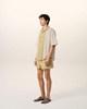 White And Khaki Cotton Short Sleeve Boxy Shirt