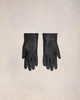 Black Leather Strap Detail Gloves