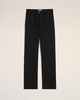 Black Wool Straight Fit Elasticated Trousers