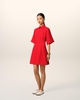 Red Wool Short Sleeve Shirt Dress