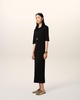 Black Cotton Short Sleeve Midi Dress