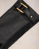 Black Leather Strap Detail Gloves