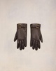 Brown Leather Strap Detail Gloves