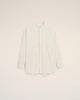 White And Khaki Cotton Wingtip Collar Oversized Shirt